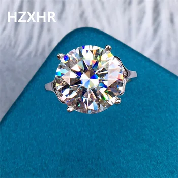 HZXHR Стерлинговое сребро 925 Проба С дебел платинен покритие 5-каратный диамантена Тестер е Преминал най-Доброто Пръстен с Муассанитом D Color FL Дамски бижута