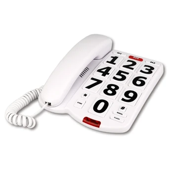 Жичен телефон с голям бутон на Настолен стационарен телефон за възрастни хора Hands Free Wired Челночный кораб