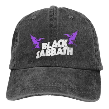 Застиранная мъжка бейзболна шапка Rock шофьор на камион възстановяване на предишното положение Caps, шапка за татко B-Black Sabbath, шапка за голф