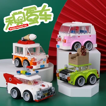 Монтаж на строителни блокове, возвратная сила, гледане на модел на превозното средство, играчки за момчета и момичета, Коледен подарък за рожден ден