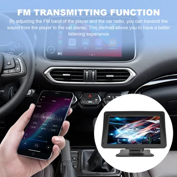 Универсален 7-инчов автомобилното радио Bluetooth Мултимедиен Плейър Безжичен Carplay и безжичен Android Авто Сензорен екран Автомобилна стерео FM